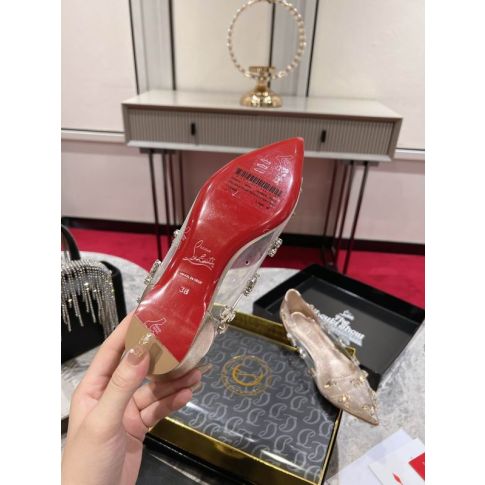 CL Degraqueen Flats Pvc And Iridescent Nappa Leather Light Peach