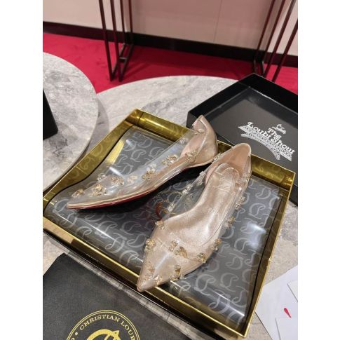 CL Degraqueen Flats Pvc And Iridescent Nappa Leather Light Peach
