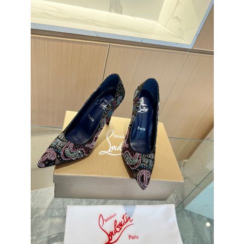 CL Hot Chick Starlight Pumps 100mm Veau Velours Black