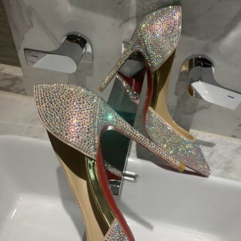 CL Iriza Pumps 100mm Glitter Strass Multicolor