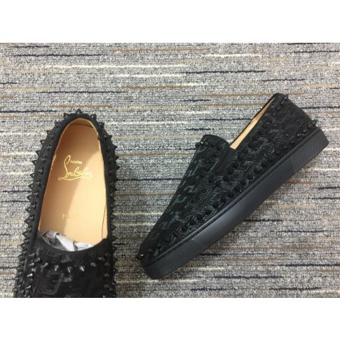 CL Pik Boat Spikes Slip-on Loafers Black