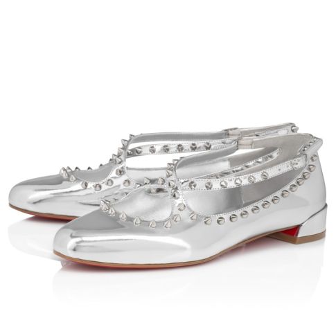 CL Pilouta Jane Spikes Ballerinas Specchio Leather Silver