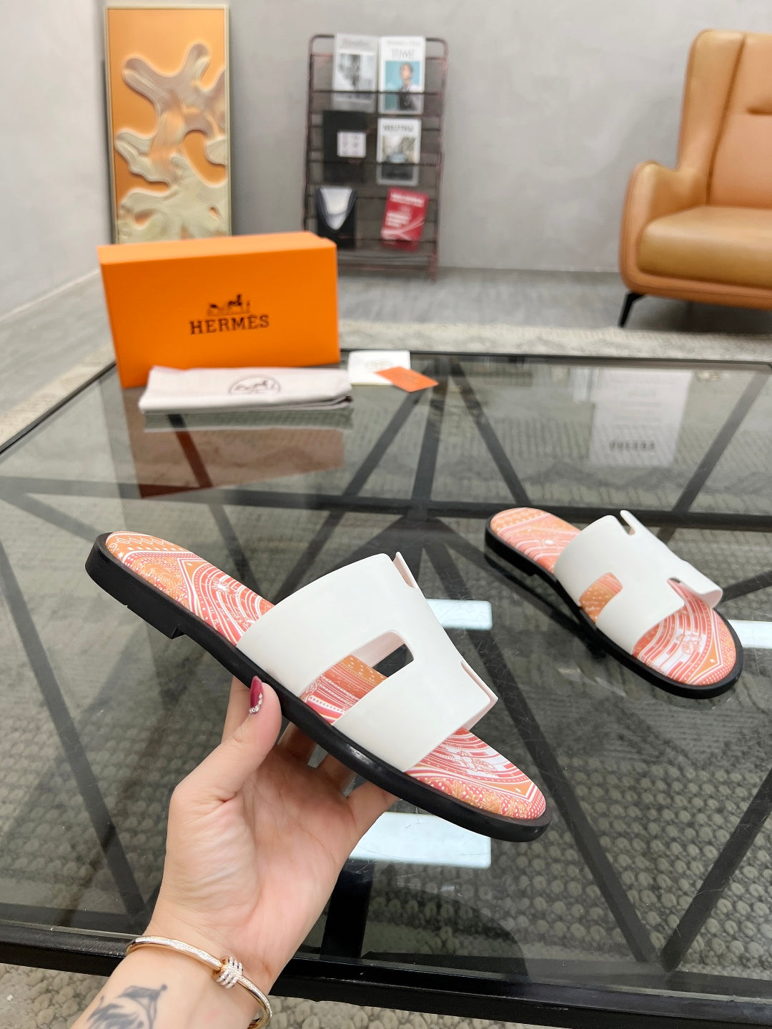 HM Men's Slides Calfskin 544610
