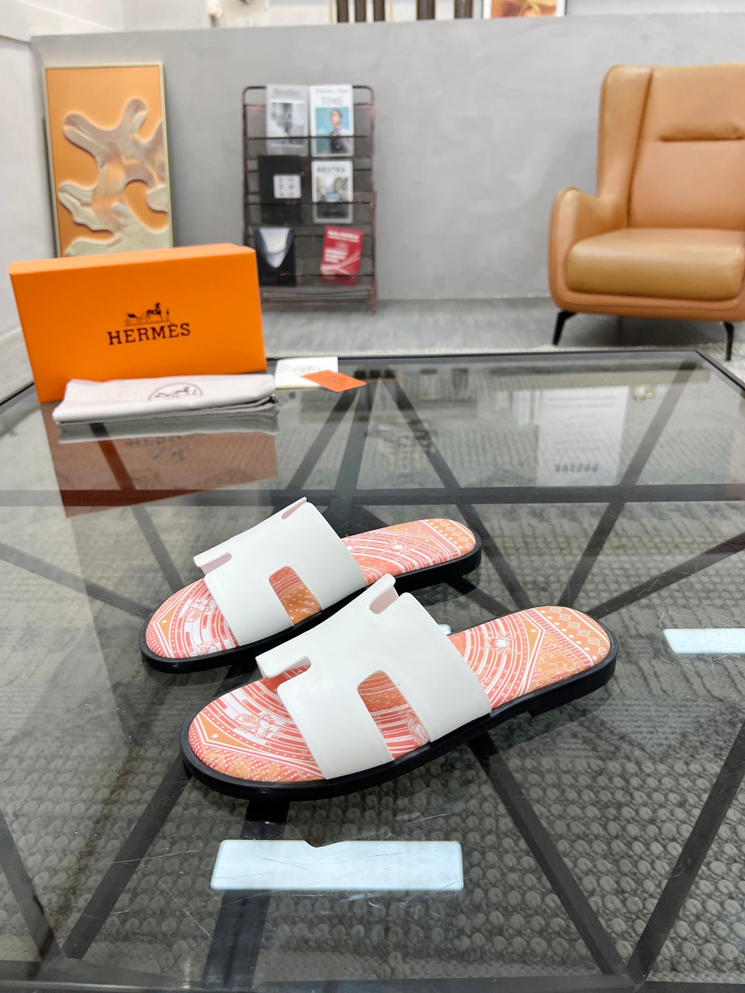 HM Men's Slides Calfskin 544610