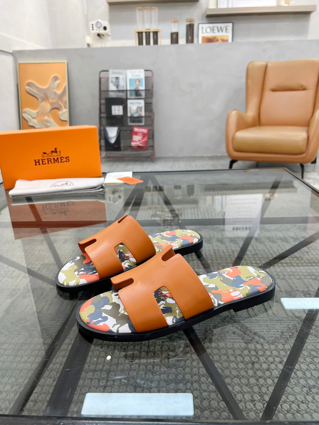 HM Men's Slides Calfskin 544622