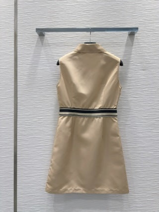 Prada 25 Vest Dress Black and Beige Polyester