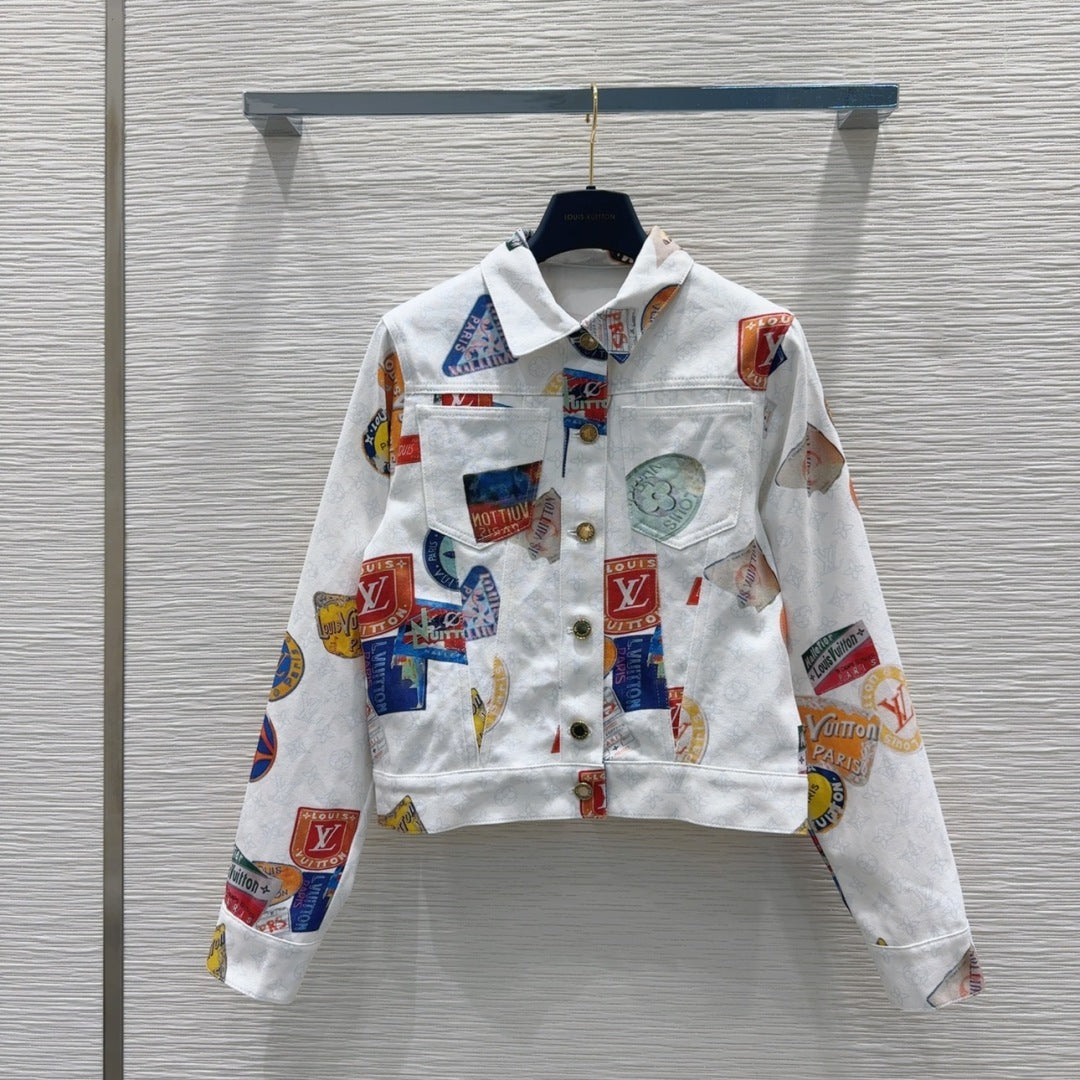LV 25 Unique Logo Set Jacket Multicolor Cotton