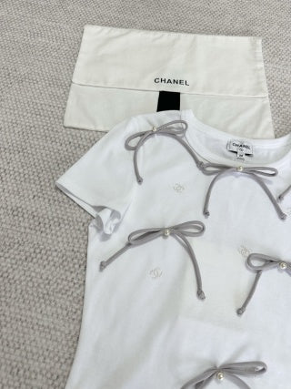 CC 25 Bow Knitted T-shirt Cotton