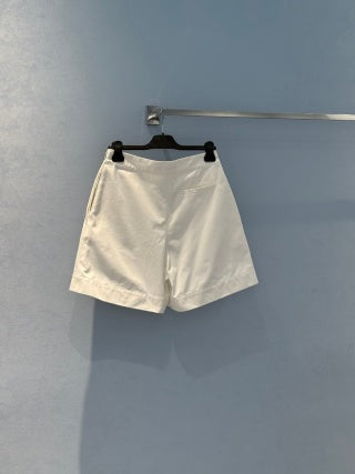 CD 25 Waistband-tie Short White Cotton
