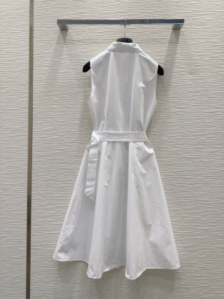 CD 25 Vest Dress Black and White Cotton