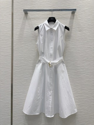 CD 25 Vest Dress Black and White Cotton