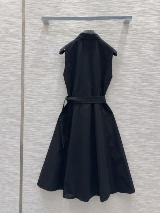 CD 25 Vest Dress Black and White Cotton