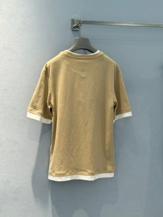 Prada 25 Short-sleeved T-shirt Yellow and Brown Cotton 219505