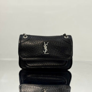 YSL Niki Mini Handbag 18 Black Lambskin Sliver Hardware