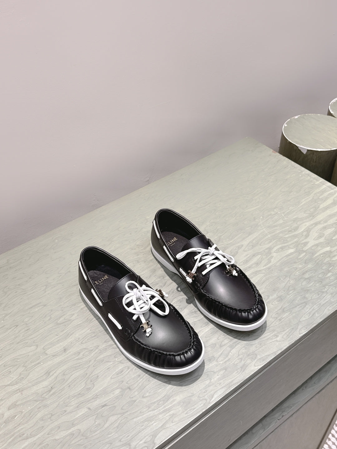 Celine 2026 Lace-Up Loafers Suede Leather 654890