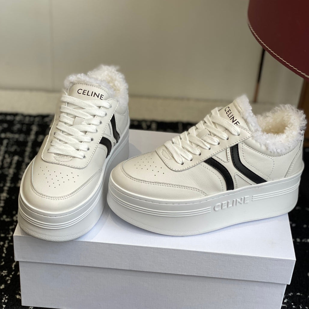 Celine 2026 Triomphe Wedge Sneakers Cowhide 862591