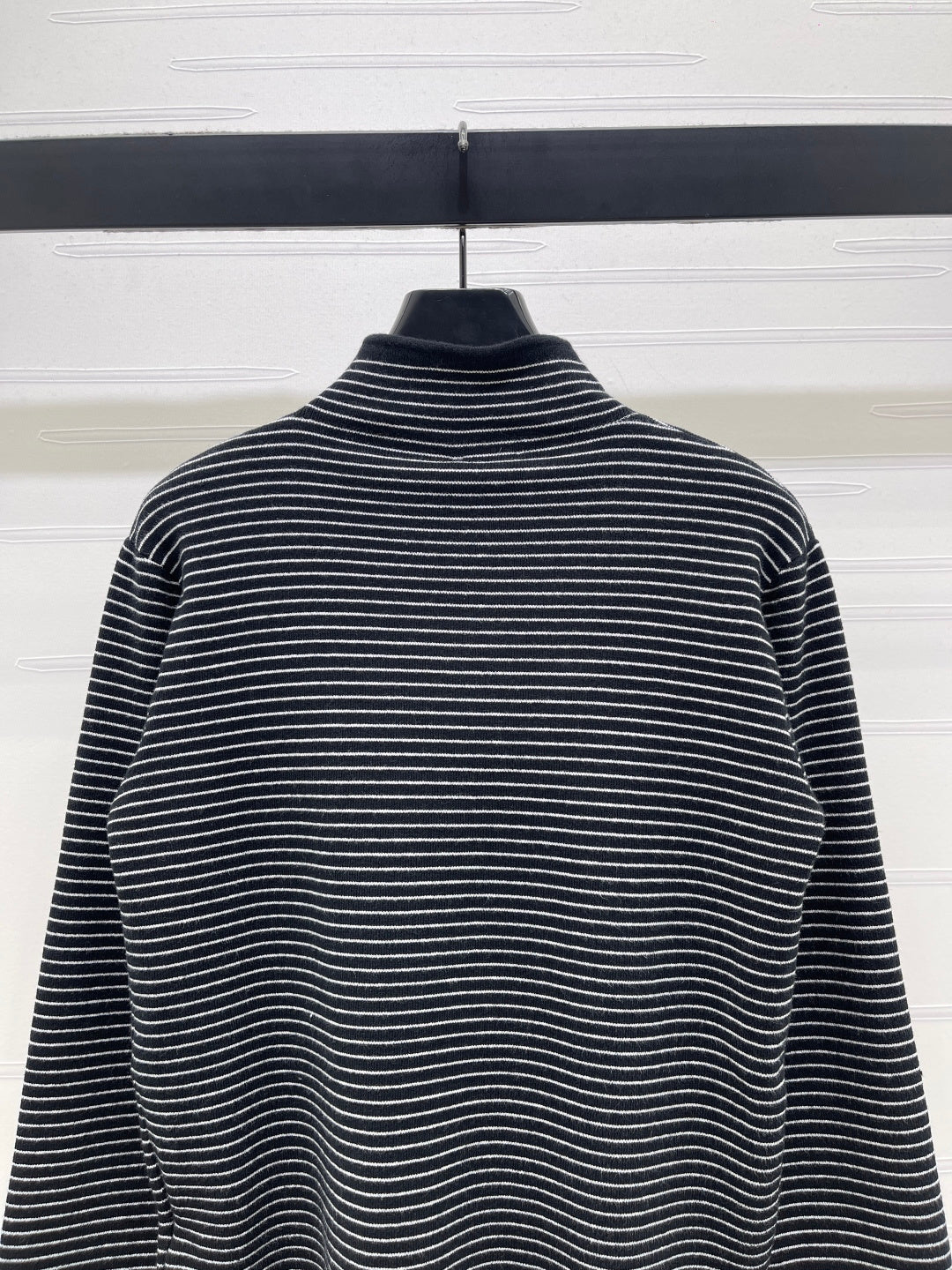 Chanel 2026 Striped Turtleneck Long Sleeve Sweater Wool