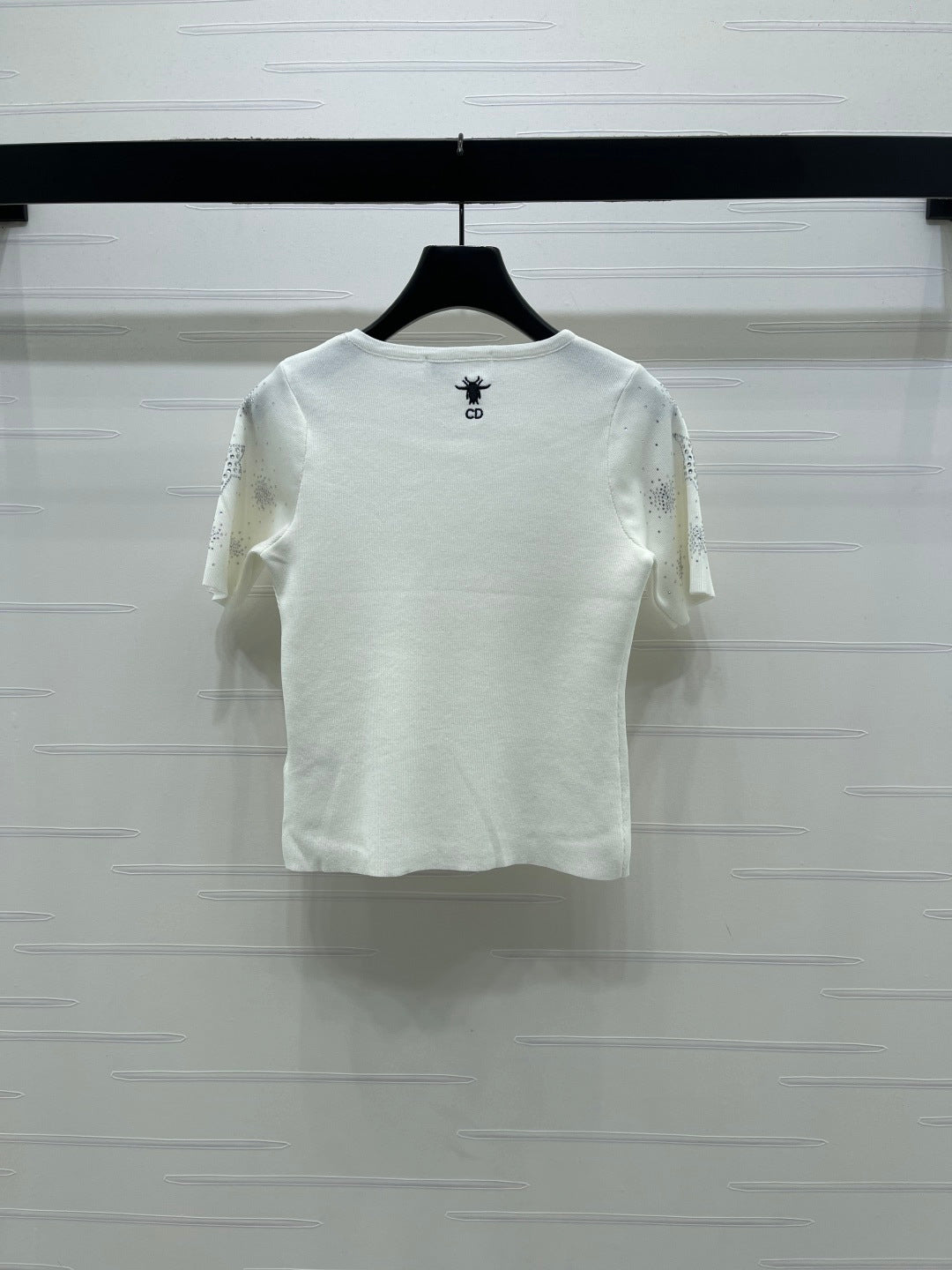 Dior 2026 Firework Neck Knit Short-Sleeve Top Wool 352601
