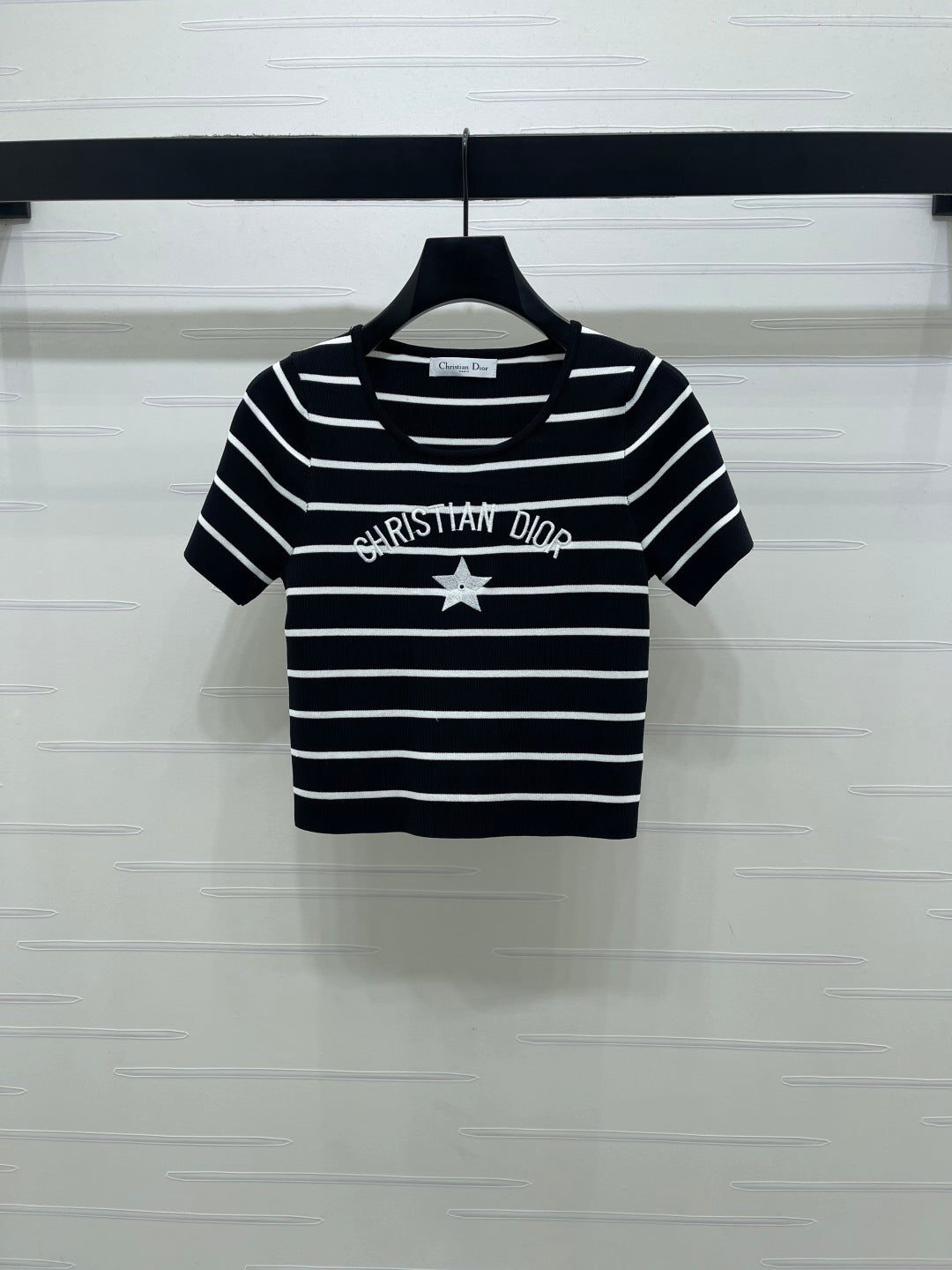 Dior 2026 Crew Neck Striped Knit Short-Sleeve T-Shirt Wool