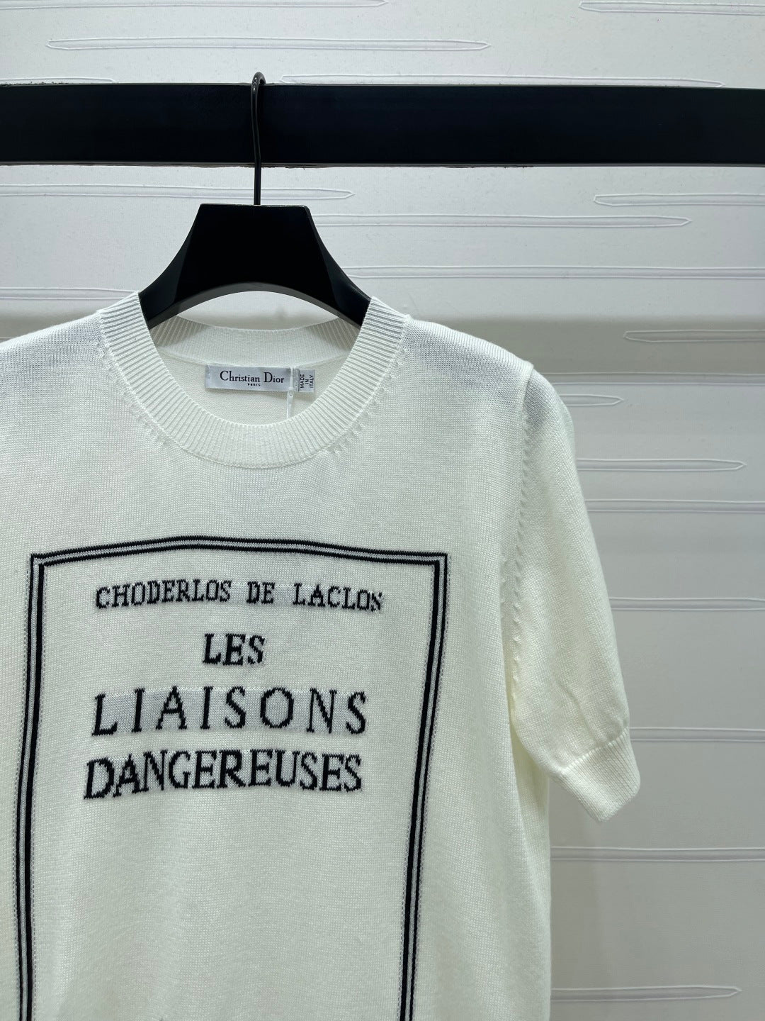 Dior 2026 Crew Neck Logo Knit Short-Sleeve T-Shirt Wool