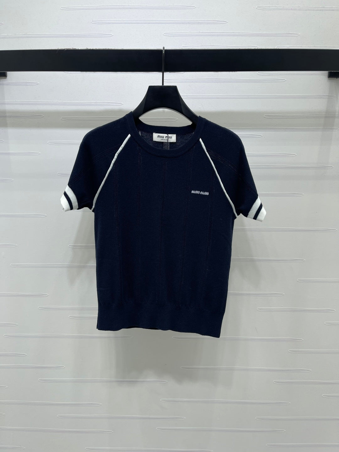 Miumiu 2026 T-shirt White Blue Brown Wool