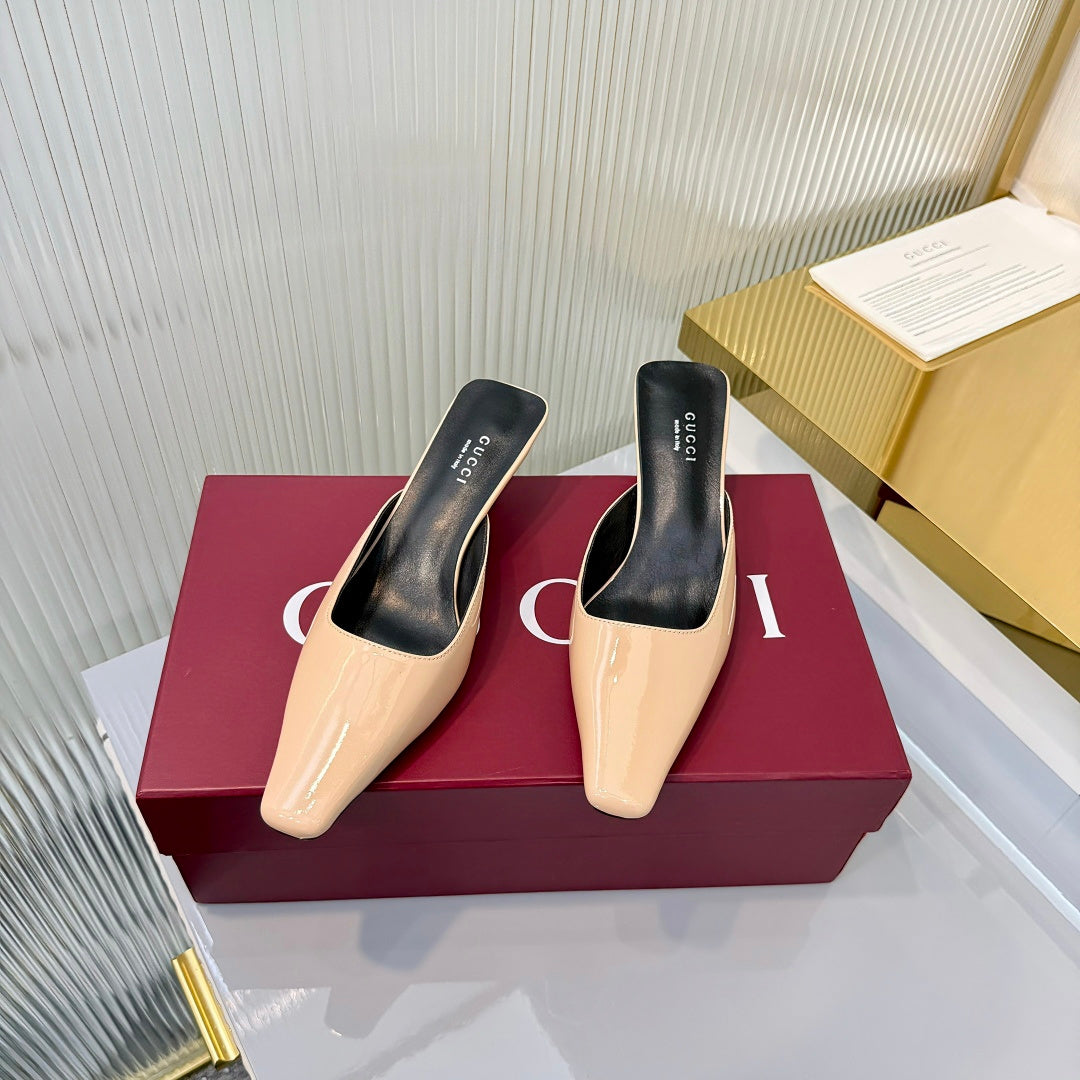 Gucci 2026 High-Heeled Mule 50mm Patent Leather 928268