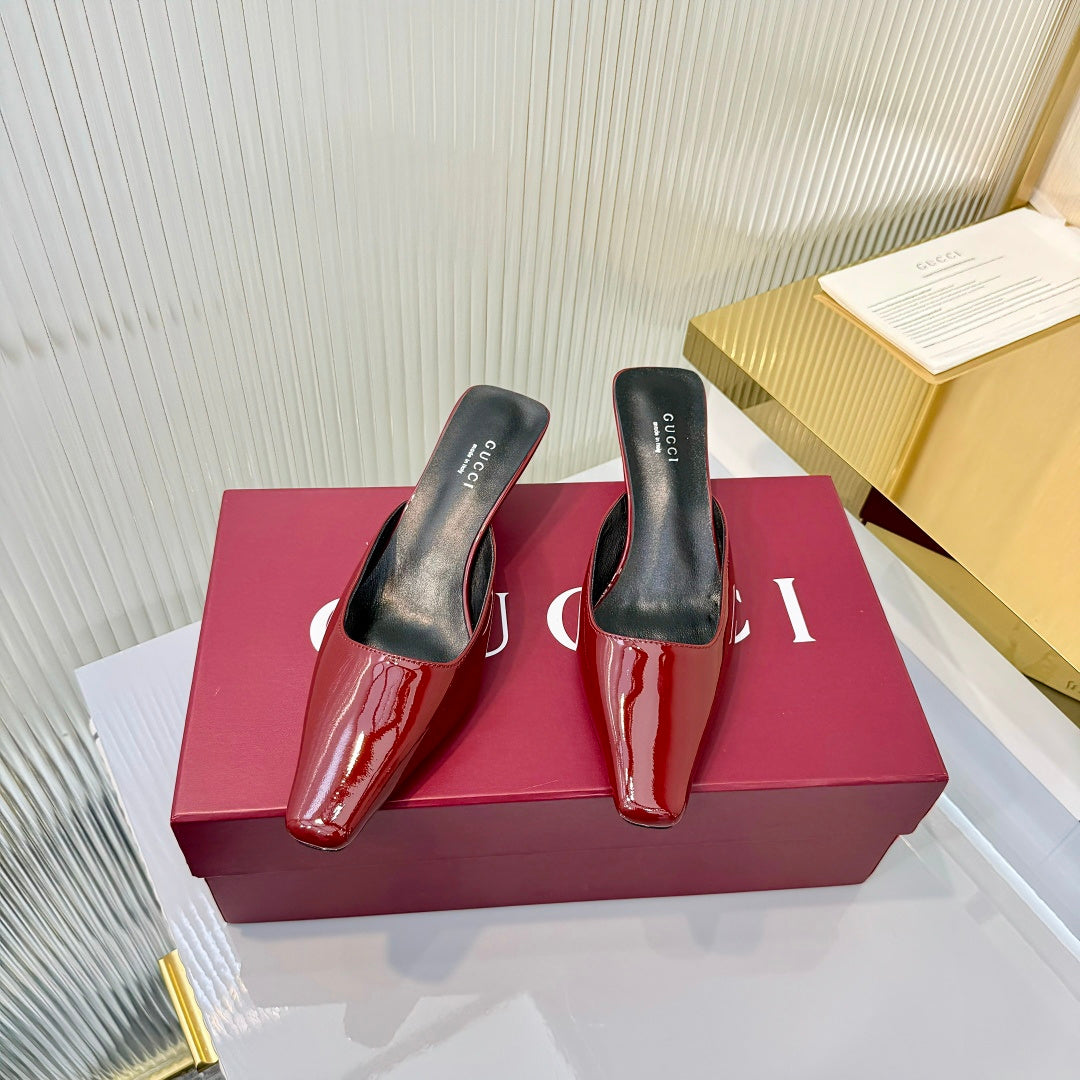 Gucci 2026 High-Heeled Mule 50mm Patent Leather 928268