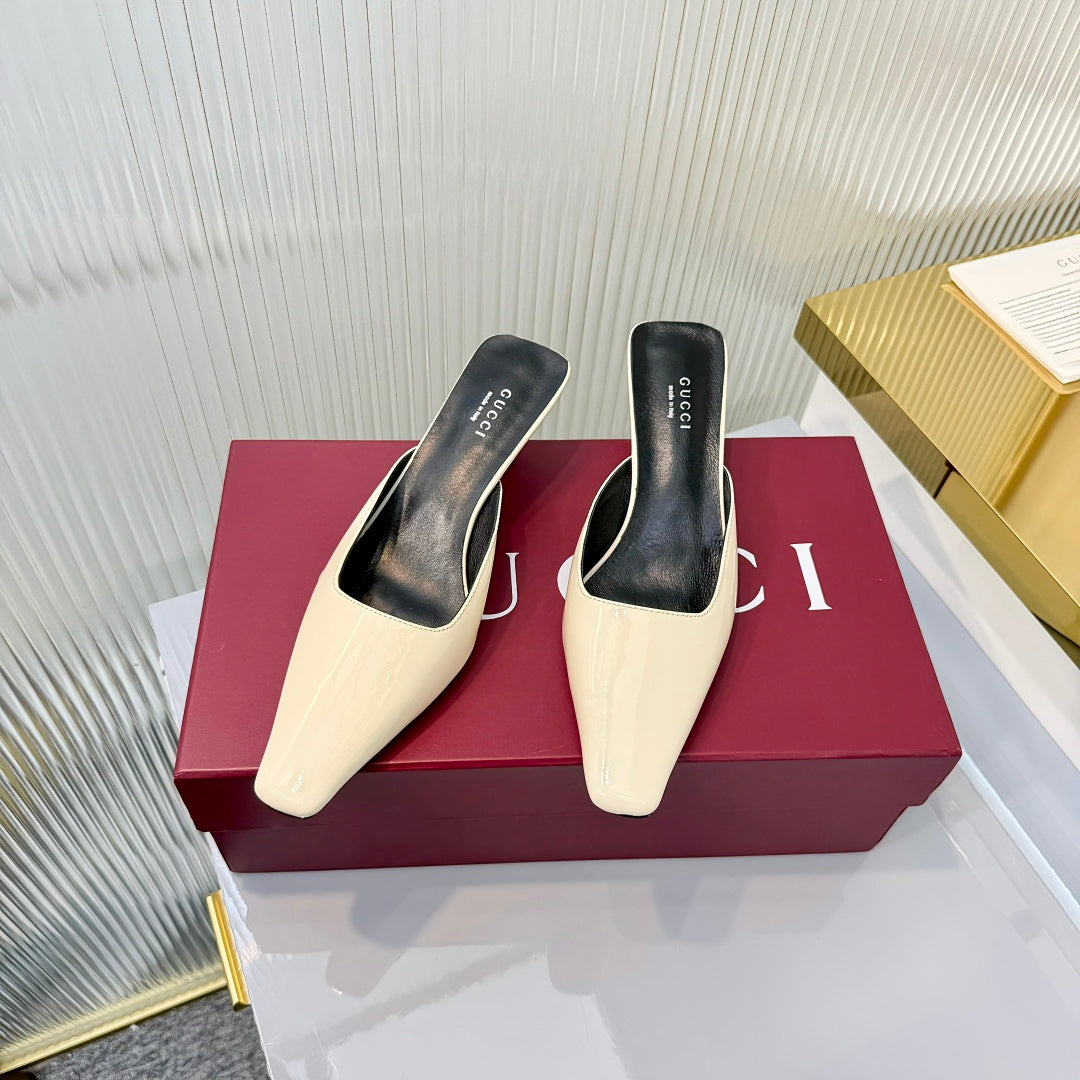 Gucci 2026 High-Heeled Mule 50mm Patent Leather 928268