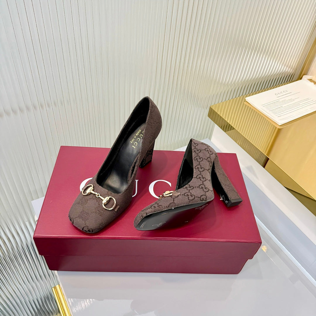 Gucci 2026 Horsebit Iconic Pumps Canvas 928276