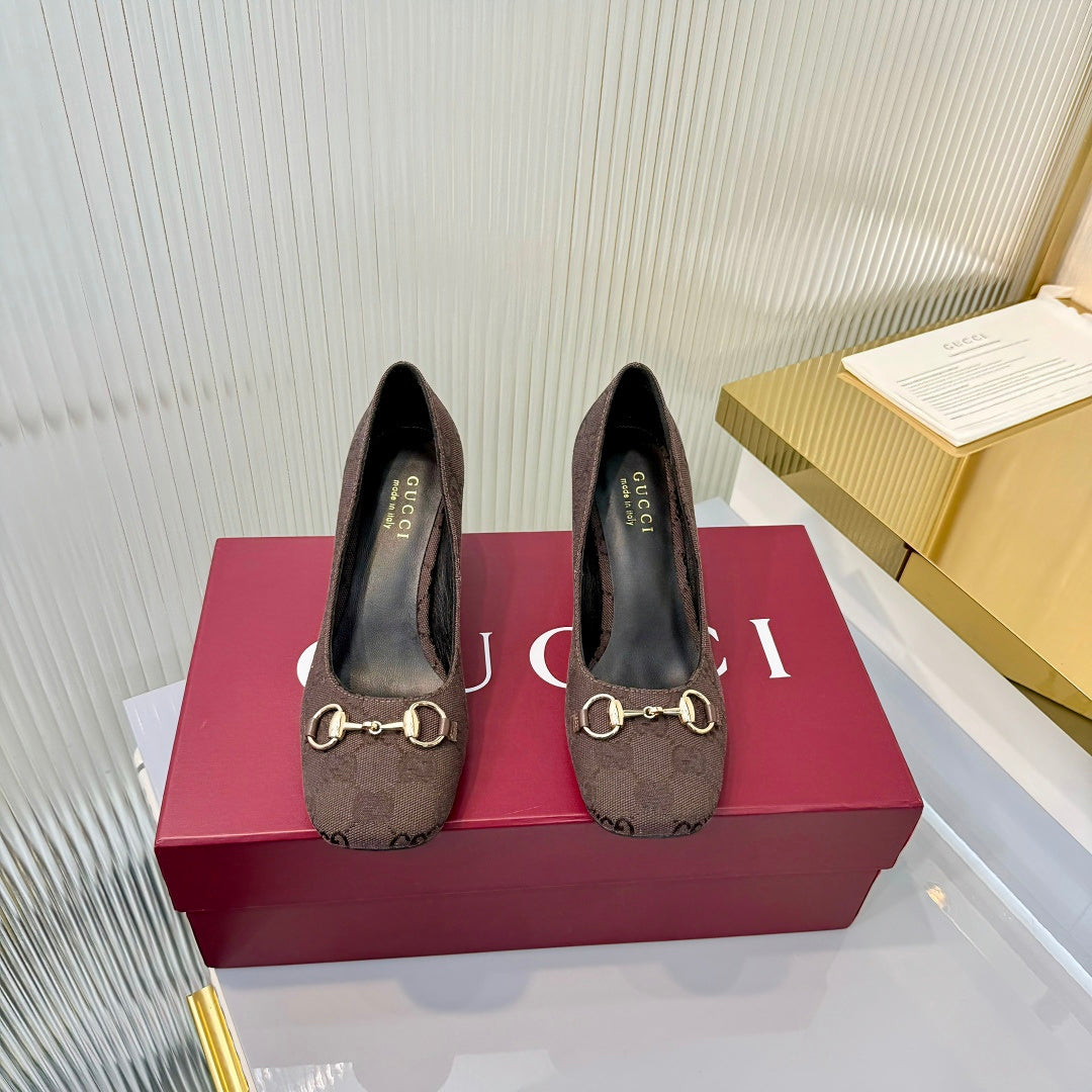 Gucci 2026 Horsebit Iconic Pumps Canvas 928276