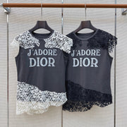 Dior 2026 Lace-trimmed T-shirt Cotton