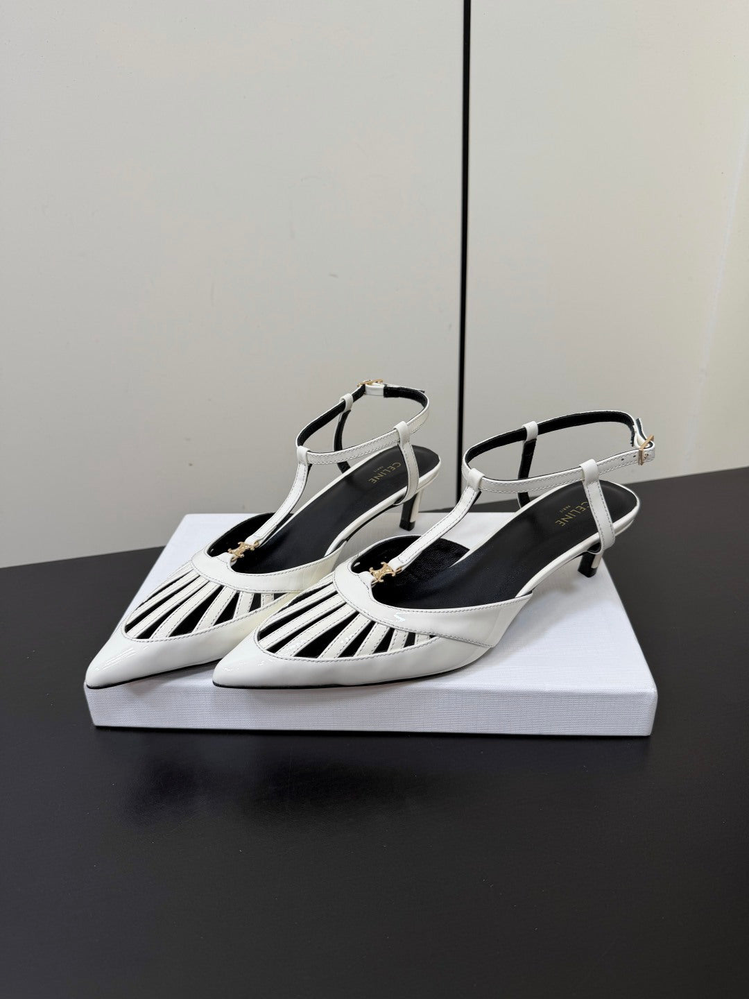 Celine 2026 Kitten Sandals 50mm Patent Leather 861799