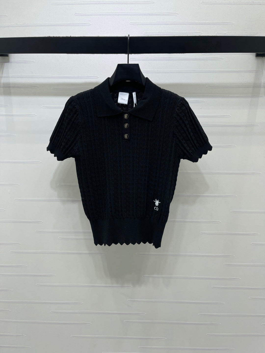 Dior 2026 Collared Knit Short-sleeved Top Wool 397467