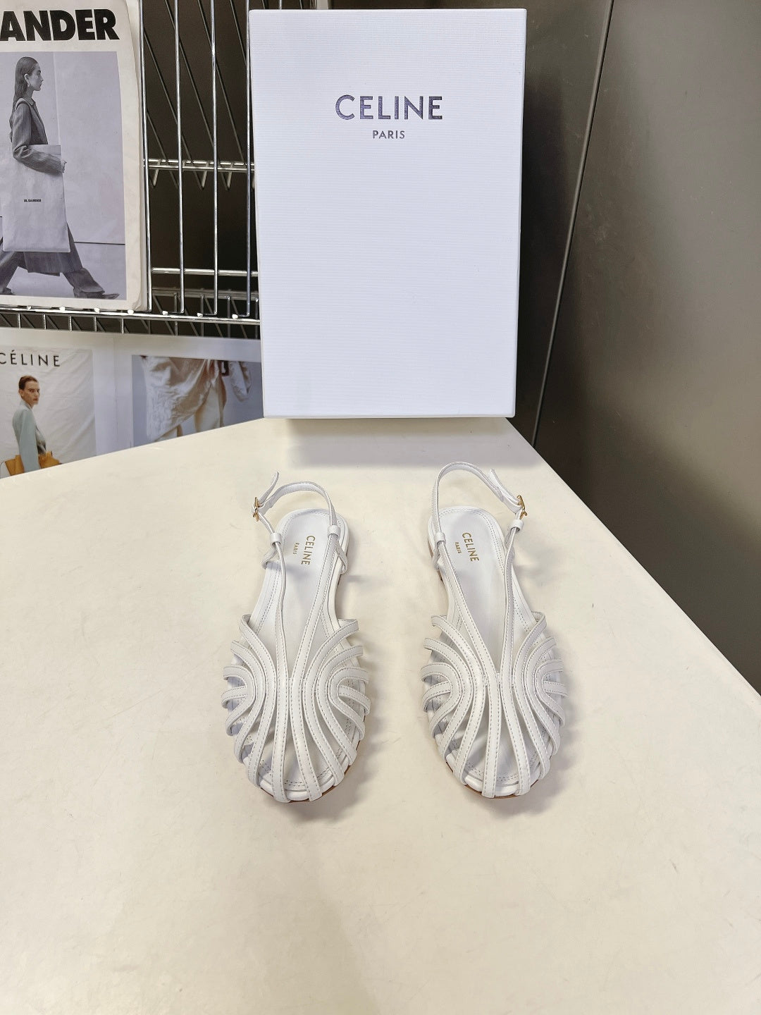 Celine 2026 Flat Roman Sandals Leather 895496