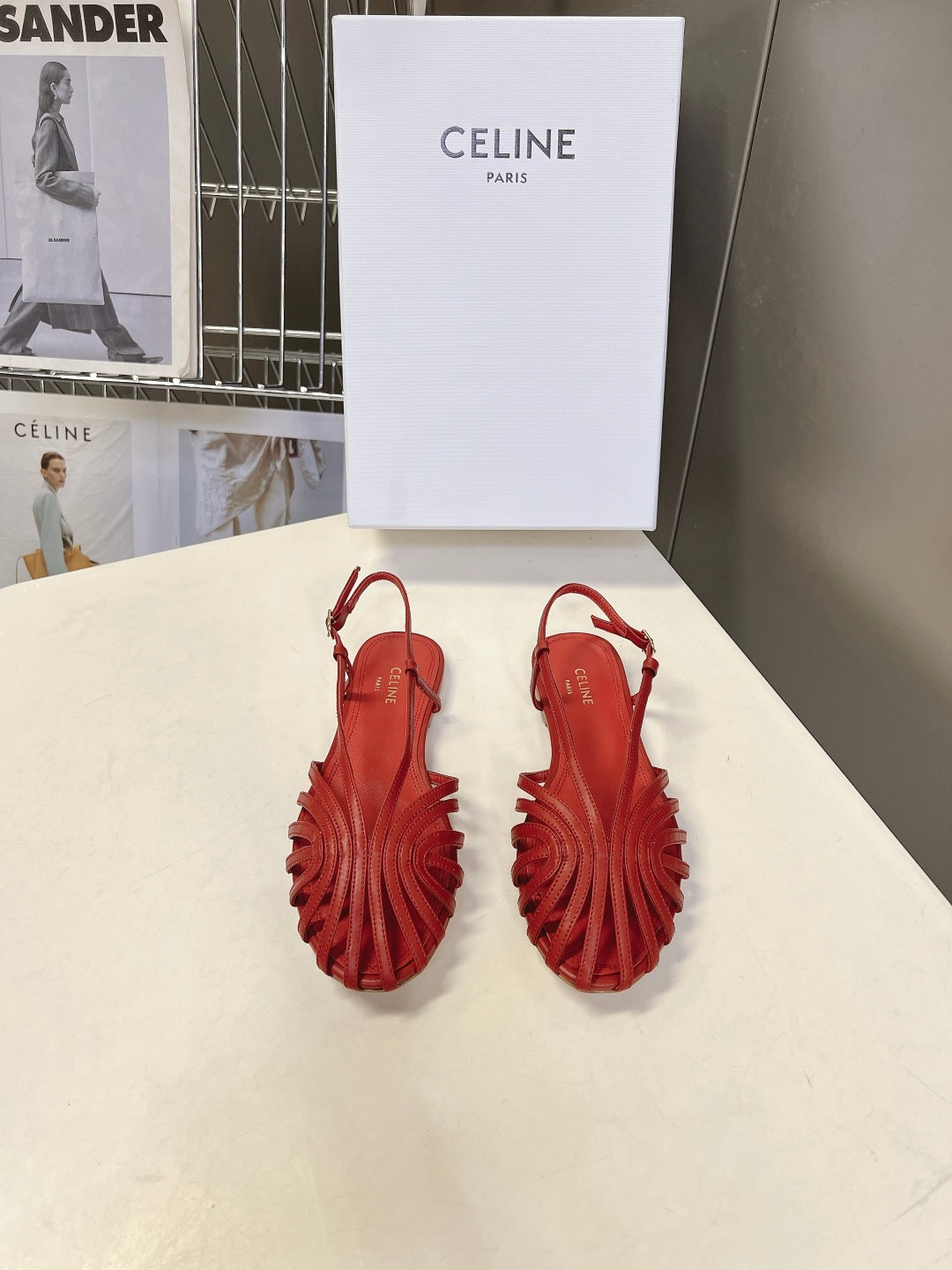 Celine 2026 Flat Roman Sandals Leather 895496