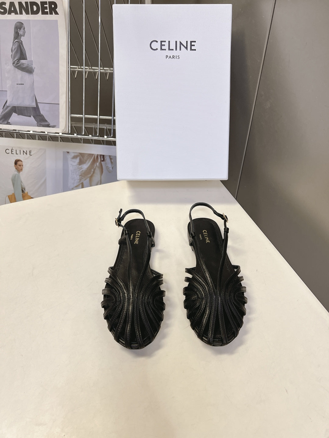 Celine 2026 Flat Roman Sandals Leather 895496