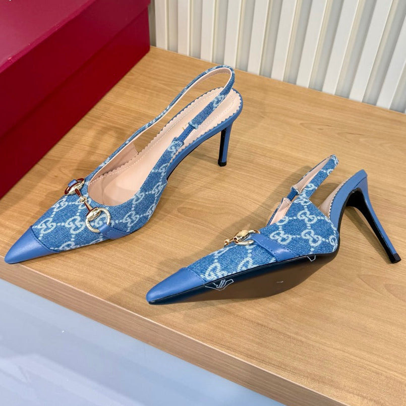 Gucci 2026 Monogram Horsebit Slingback 80mm Canvas Leather 987730