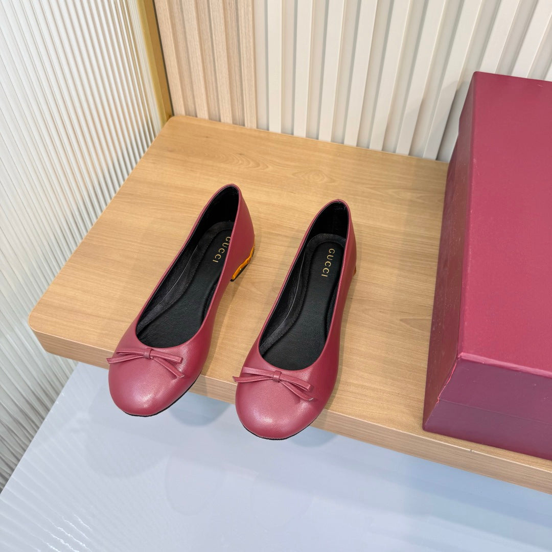 Gucci 2026 Bow Ballet Flats Leather 987801