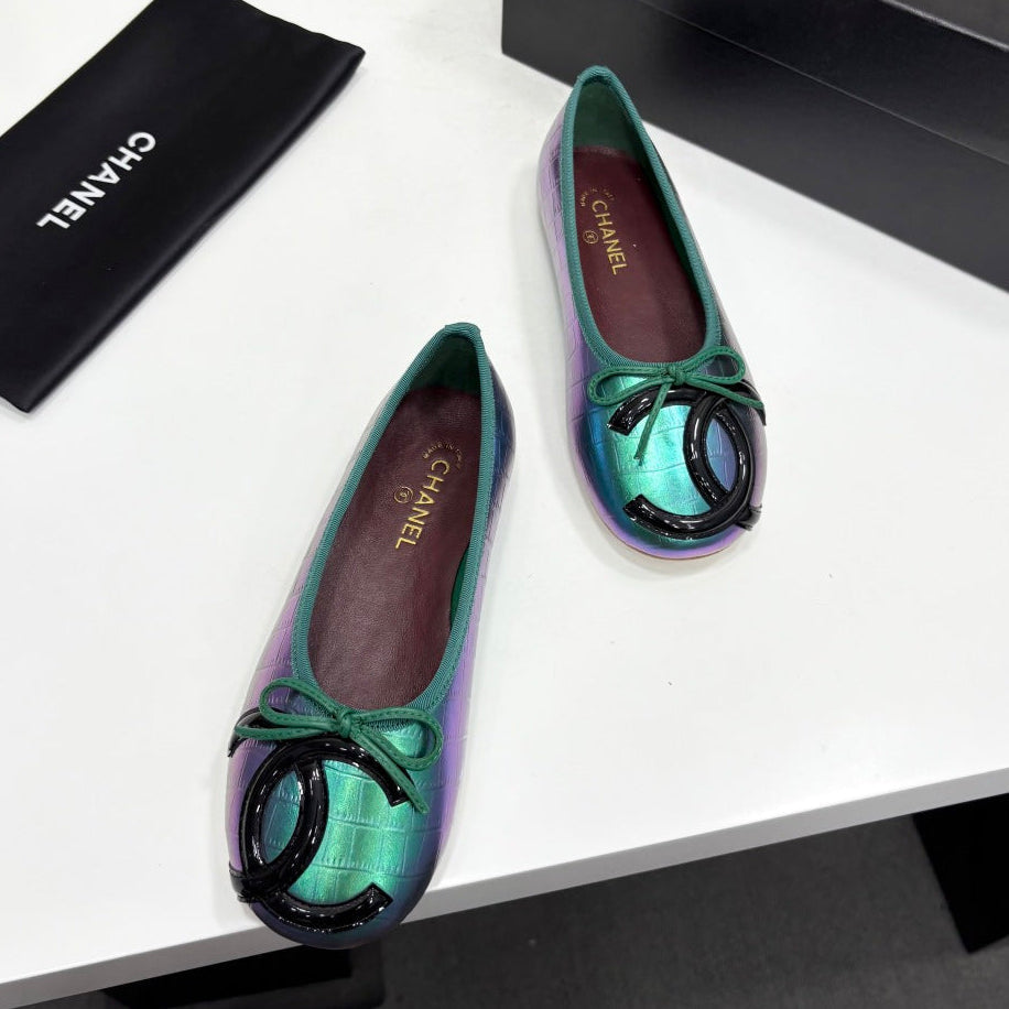 Chanel 2026 Crocodile-Embossed Ballet Flat Leather 193751
