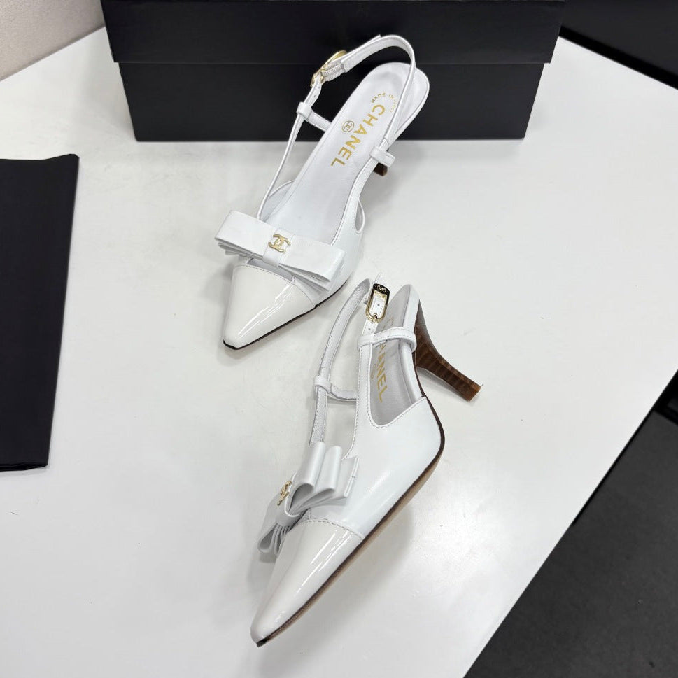 Chanel 2026 Bow Slingback 75mm Canvas Leather Suede 193798