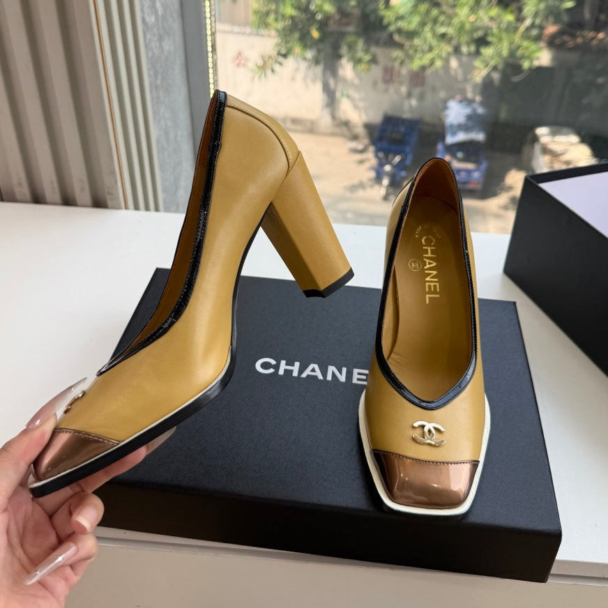 Chanel 2026 Two-Tone Pumps 80mm Leather 197190