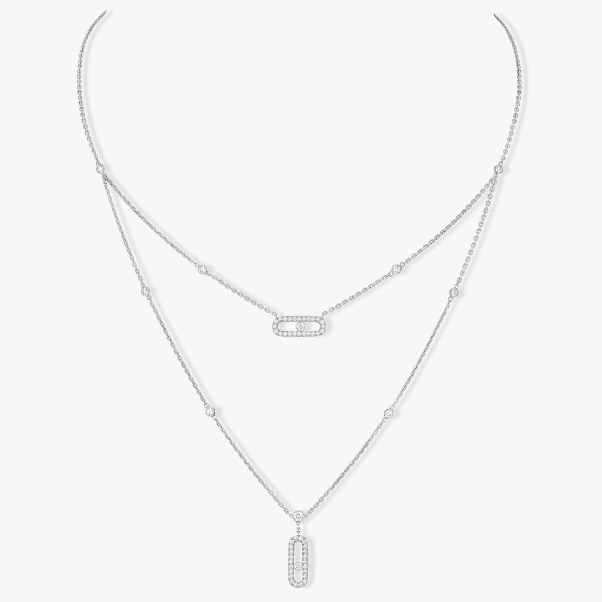 MOVE 2 ROW DIAMOND NECKLACE