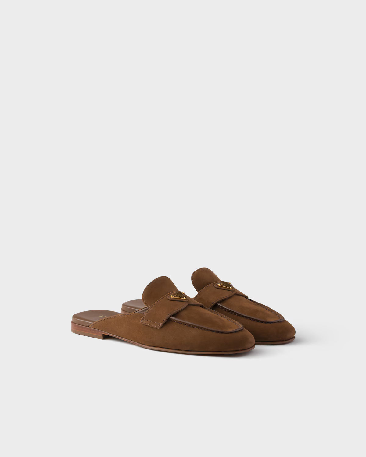 Prada 2026 Nubuck Mule Brown Suede