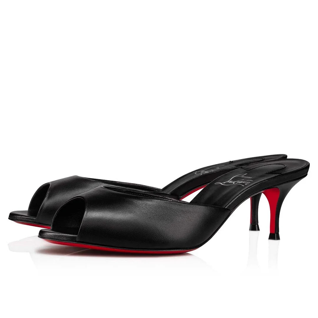 CL 26ss High Heel Mules 55 Black Sheepskin