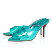 CL 26ss High Heel Mules 80 Metallic Turquoise Patent Leather