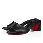 CL 26ss Square High Heel Slippers 55 Black Sheepskin