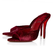CL 26ss High Heel Mules 100 Burgundy Velvet