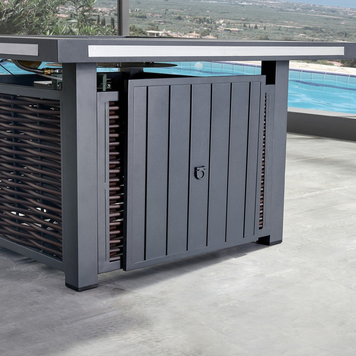 DekoLiving COP30902 Avola Outdoor Patio Set & Firepit