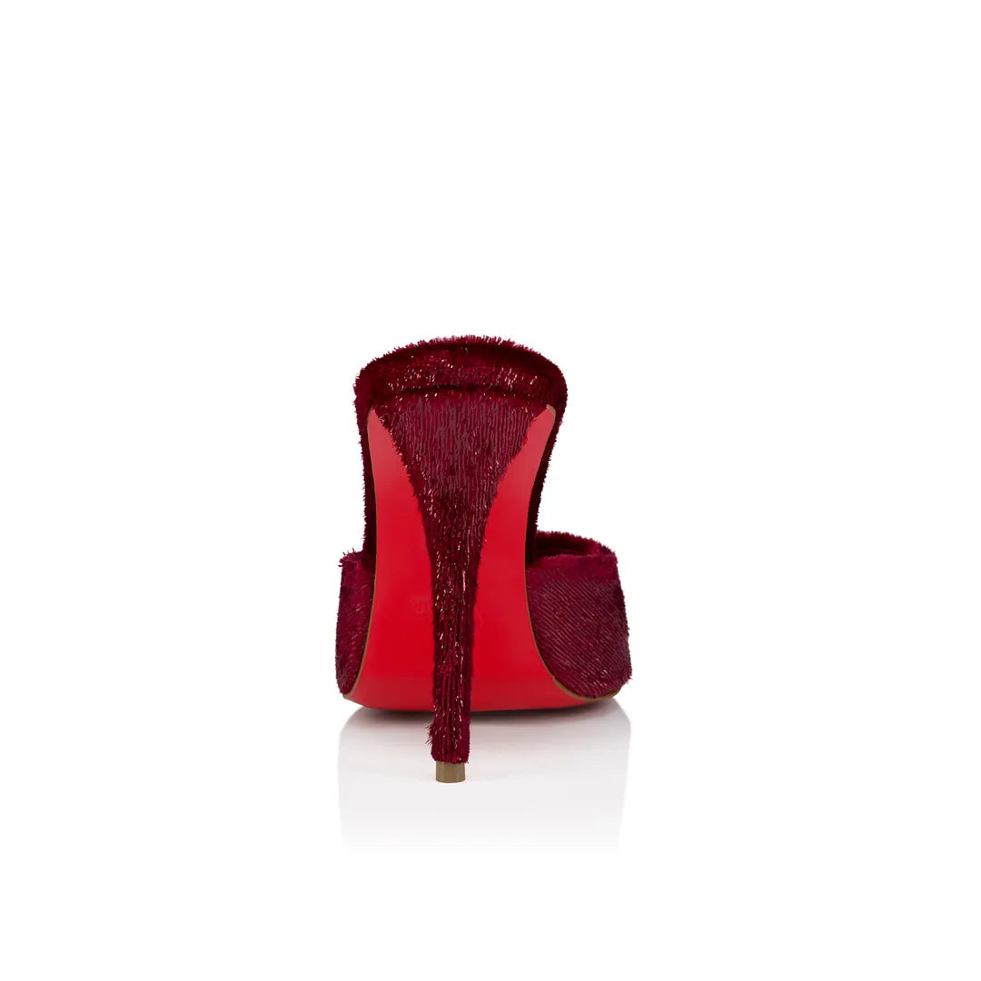 CL 26ss High Heel Mules 100 Burgundy Velvet