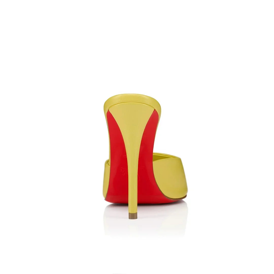 CL 26ss High Heel Mules 100 Yellow Sheepskin